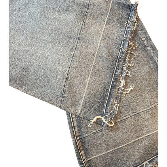 Blakeley Womens 3X Light Blue Distressed Flair Leg Jeans 32" Inseam Boho 70s - Picture 4 of 12